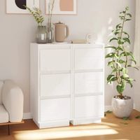 Aparador Vertical Loki set x2 color Blanco 3 puerta TU MESITA