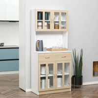Vitrina Vajillera para Cocina Leonor color Blanco/Duna TU MESITA