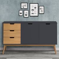 Aparador Vintage Moderno Abril Negro 140cm TU MESITA