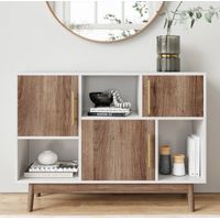Aparador Vintage Moderno Elena 3 Puertas Blanco/Oak TU MESITA