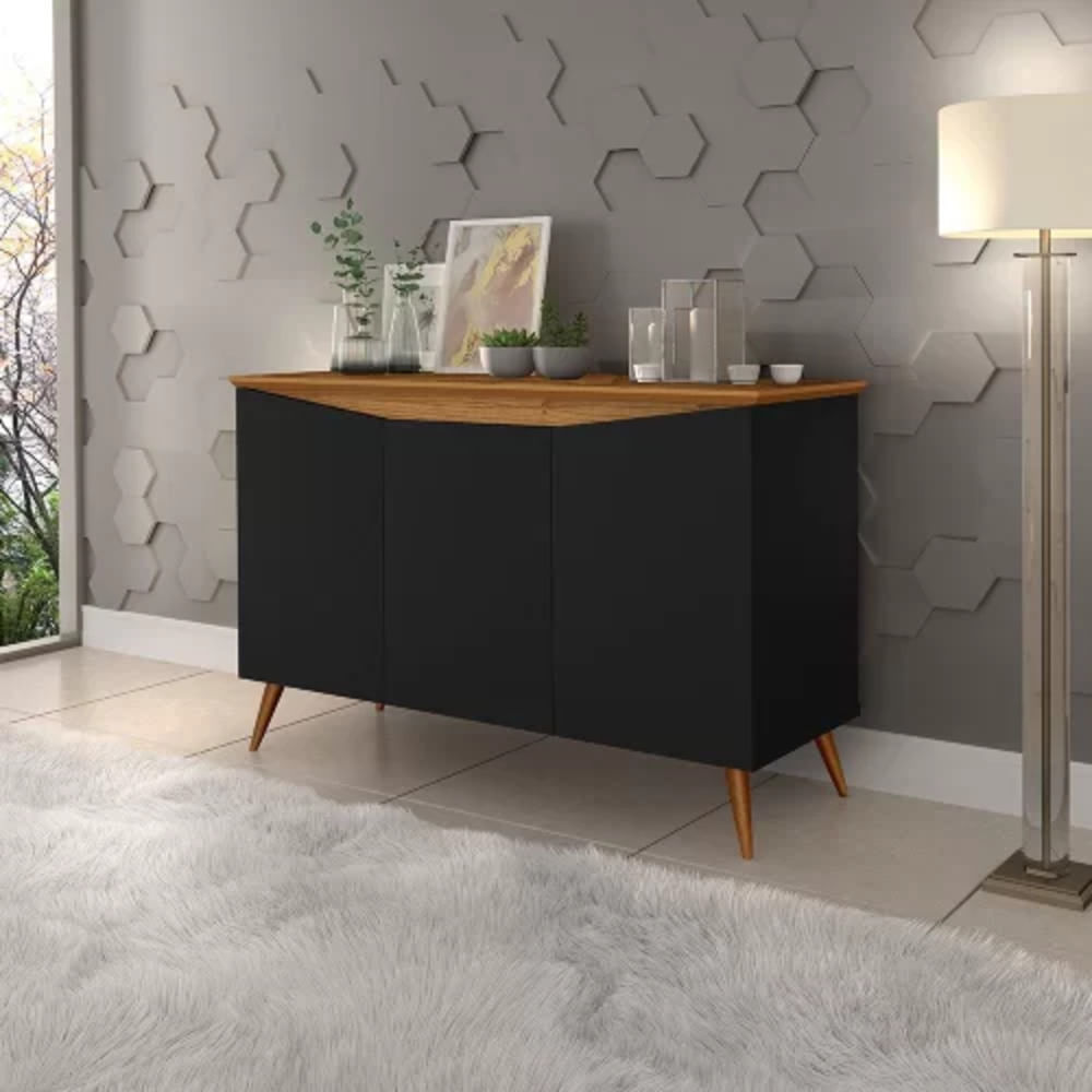 Aparador Vajillero Vintage Reyes 100cm Negro/Marrón TU MESITA