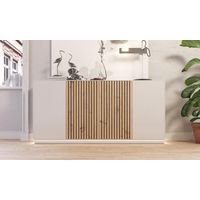 Aparador Moderno 4 puertas + 2 cajones internos Kimbo color Blanco/Duna TU MESITA