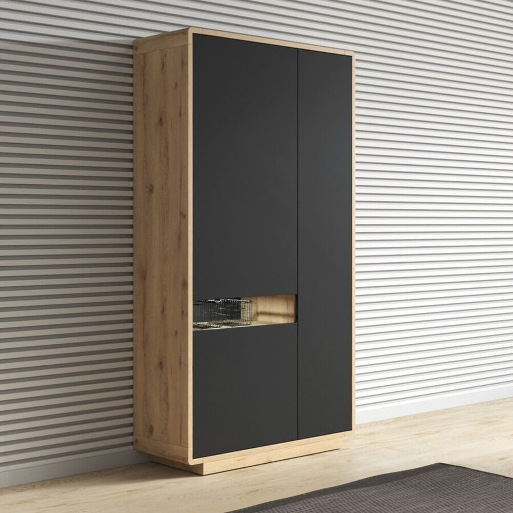 Vitrina Contemporánea Zeppelin 3 puertas TU MESITA color Negro/Duna