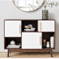Aparador Vintage Moderno Lupe 3 Puertas Marrón/Blanco TU MESITA