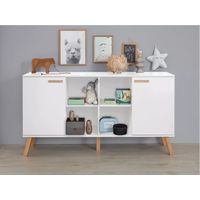 Aparador clásico 2 puertas + compartimentos Pilar color Blanco TU MESITA
