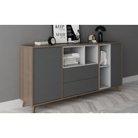 Aparador Moderno Ignacio 160cm Marrón Negro y Blanco TU MESITA