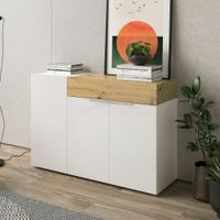 Aparador Multiusos 3 puertas Apolonia color Blanco/Haya TU MESITA