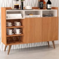 Aparador para Cocina Luther color Natural/Blanco 2 puertas TU MESITA
