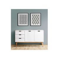 Aparador Moderno 2 puertas 3 cajones  Mirko color Blanco TU MESITA