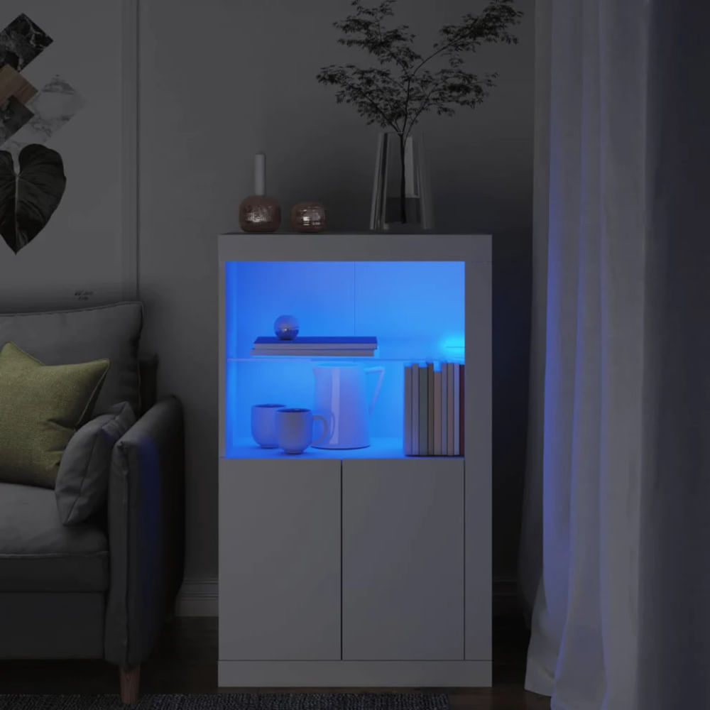 Aparador Clásico Jones luces LED 2 puertas TU MESITA color Blanco