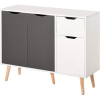 Aparador Vintage Moderno Betssy Blanco/Negro TU MESITA