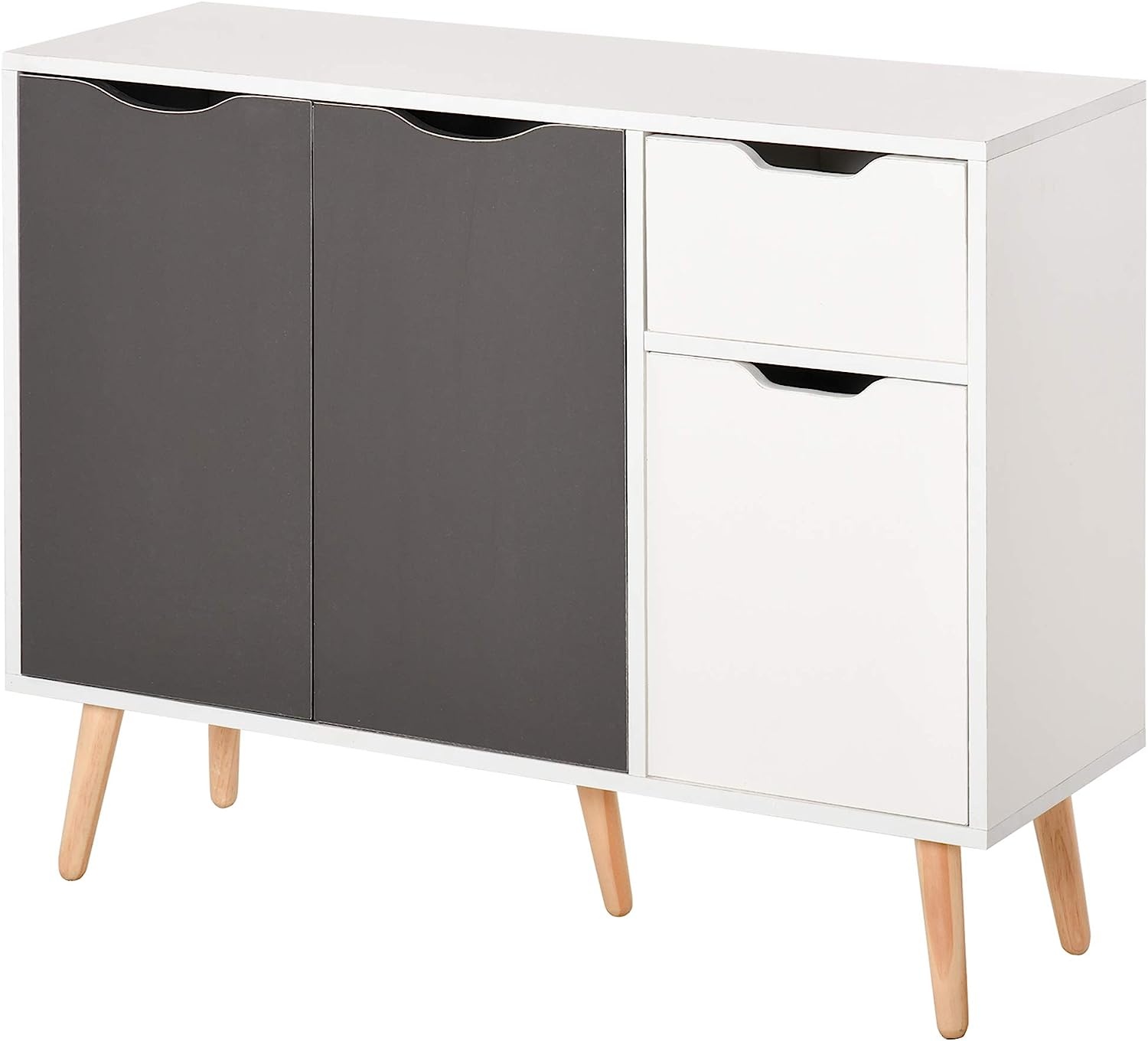 Aparador Vintage Moderno Betssy Blanco/Negro TU MESITA
