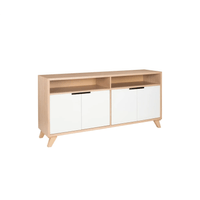 Aparador Moderno 4 puertas Malasia color Haya/Blanco TU MESITA