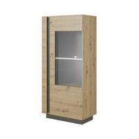 Vitrina Alta 1 puerta Odisey color Macadamia/Gris TU MESITA