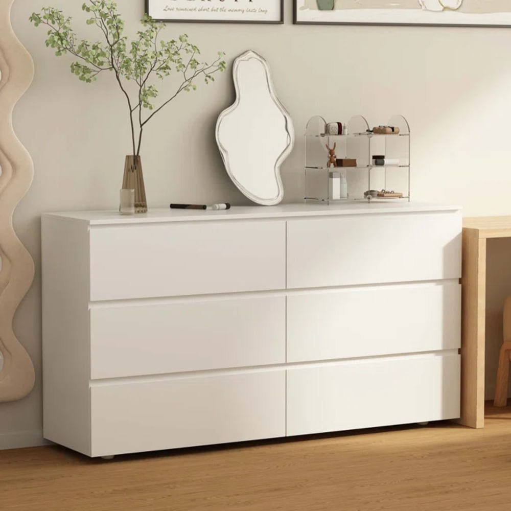 Aparador Moderno Rosita 6 cajones color Blanco TU MESITA