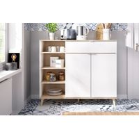 Aparador para Cocina Wok 1 cajón 2 puertas TU MESITA color Blanco/Natural
