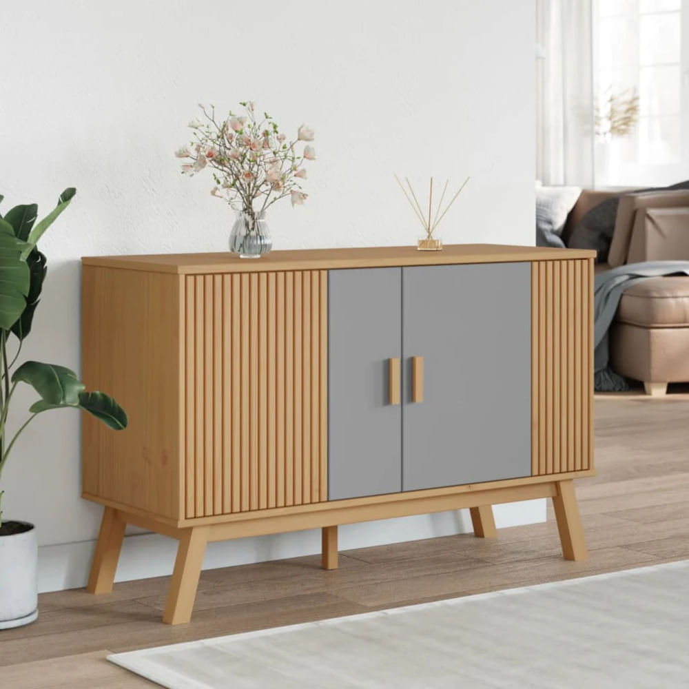 Aparador Moderno Hilary color Haya/Gris TU MESITA 2 puertas