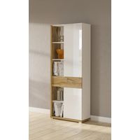 Vitrina Moderna Axe color Blanco/Macadamia TU MESITA