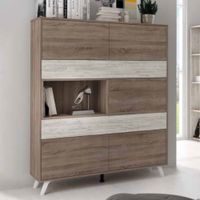 Vitrina Nórdica Orus color Marrón/Ceniza TU MESITA 5 puertas