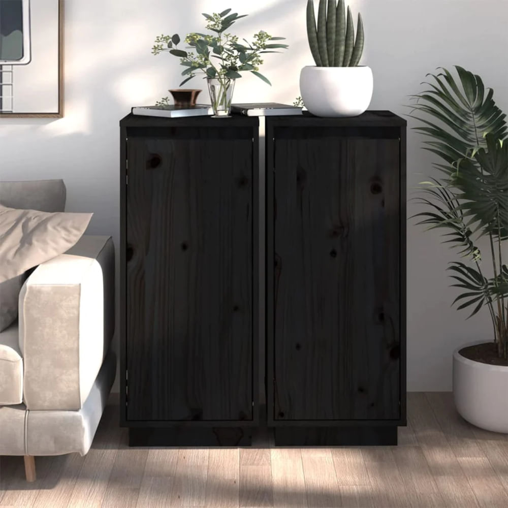 Aparador Vertical Lula set x2 color Negro 1 puerta TU MESITA