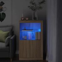 Aparador Clásico Jones luces LED 2 puertas TU MESITA color Roble