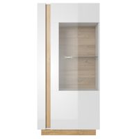 Vitrina Contemporánea Brenda 1 puerta color Blanco/Duna TU MESITA
