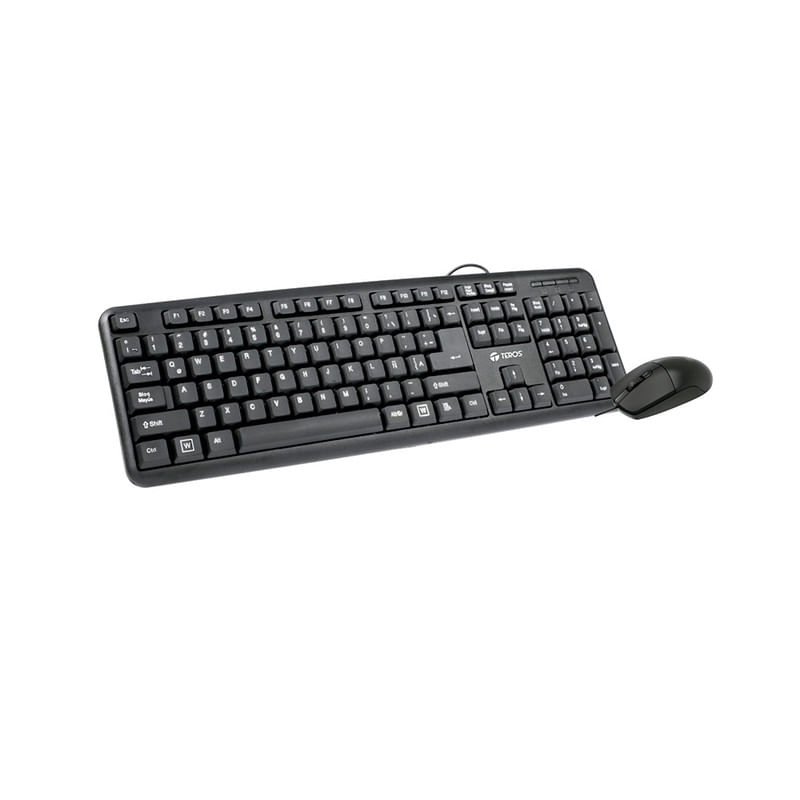 Kit Teclado y Mouse Teros TE4062N USB Negro Español Óptico