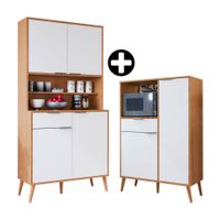COMBO Naranja: Mueble Alacena de Cocina Madison 90cm MDP + Mueble Multiuso Madison 90cm