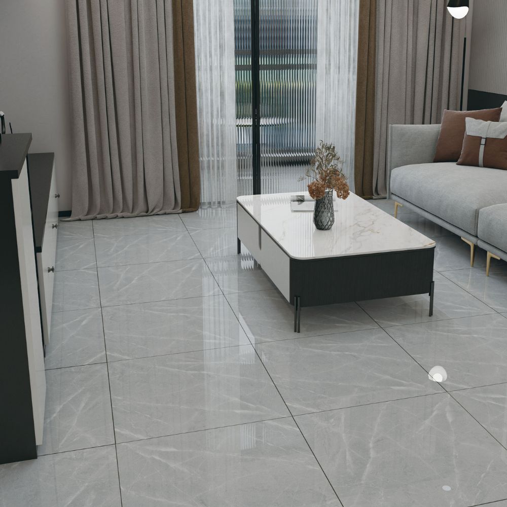 Piso Porcelanato Marmolizado Gris Seda 60x60cm 1.44m2 Orange