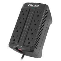 Estabilizador de voltaje Forza FVR-902 900VA/450W 8 salidas, largo de cable 1 m, negro