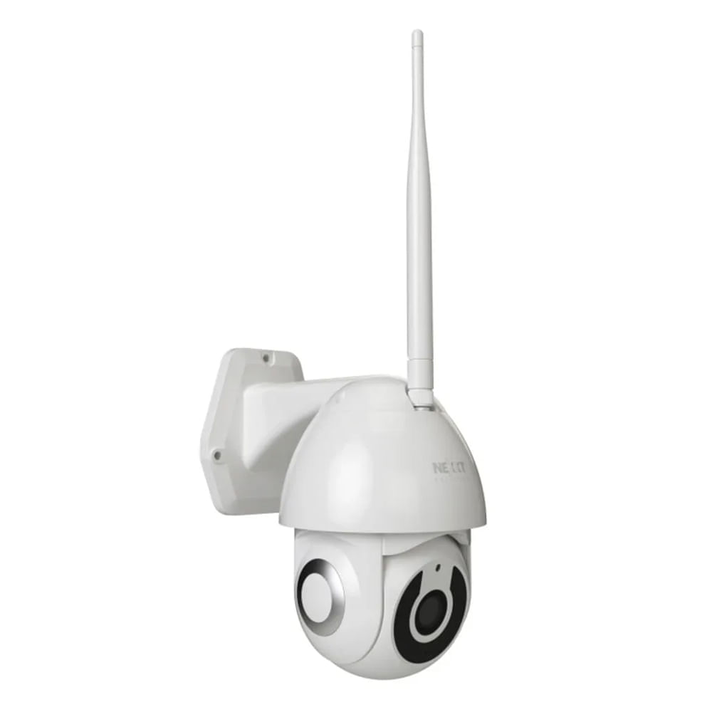 Cámara de seguridad externa Nexxt NHC-O612 Home 2K, Wi-Fi, visión nocturna, detección movimiento, certificación IP65, audio bidireccional, gira 355°