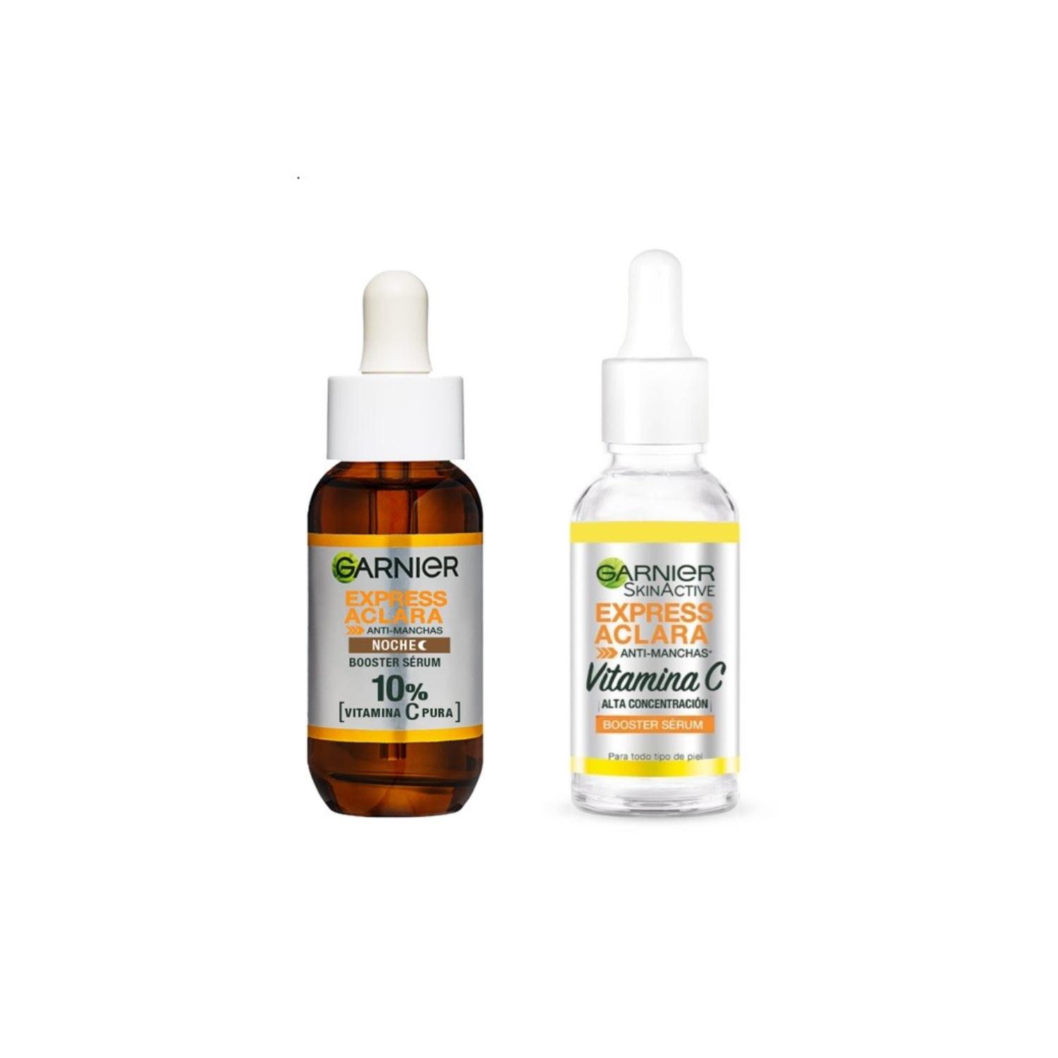 Pack Garnier Rutina Am-Pm Express Aclara Serum 30 Ml + Serum Noche 30 Ml