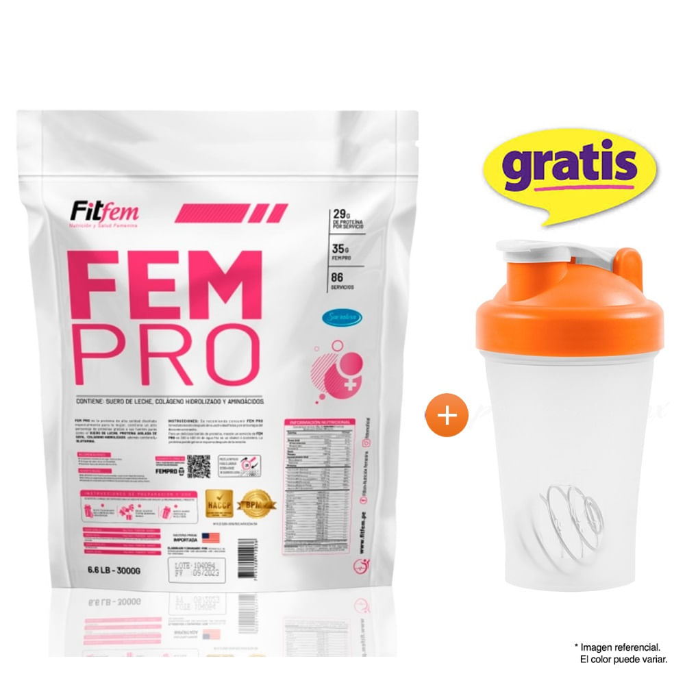 Proteína Fitfem Fem pro 3kg Chocolate + Shaker