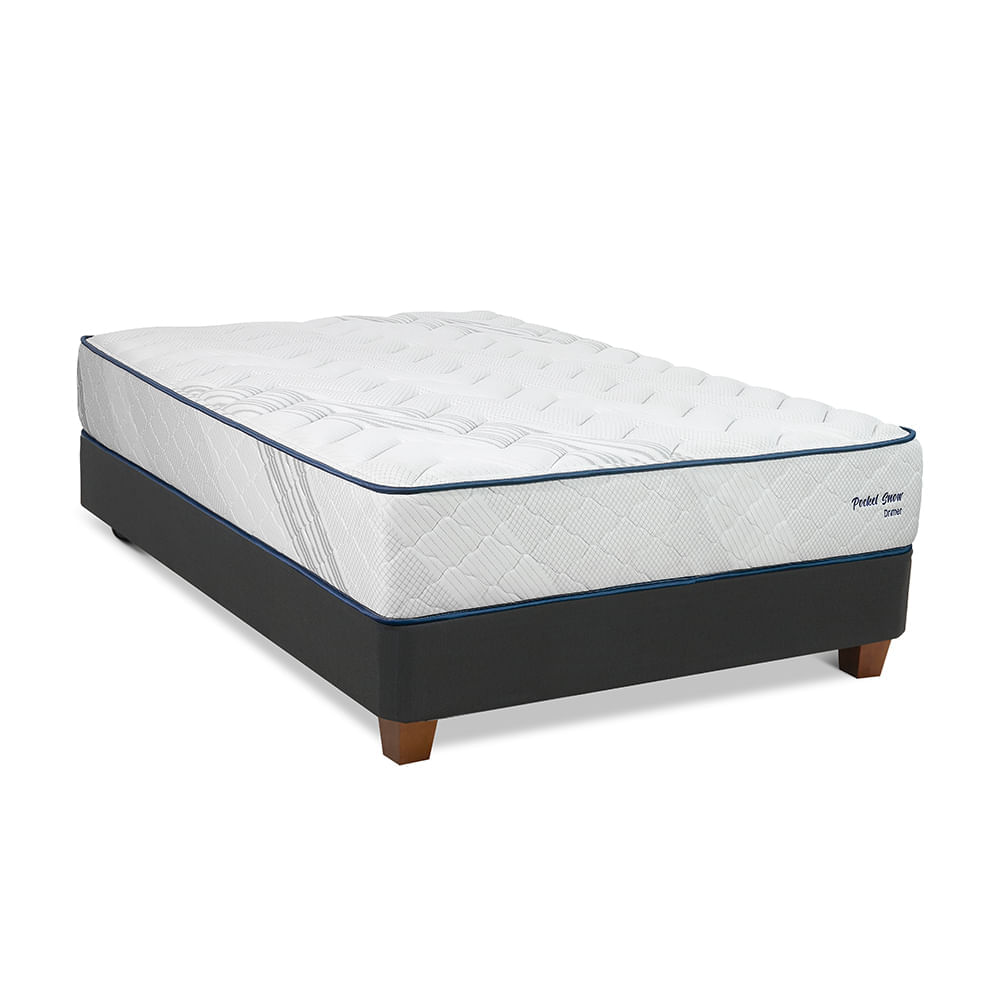 Cama DRIMER Pocket Snow 2 Plz + 2 Almohadas + Protector