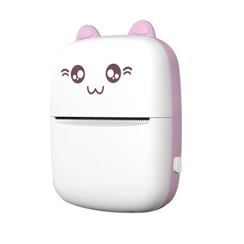 Impresora Térmica Inalámbrica BT 200dpi etiqueta foto USB Rosado