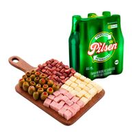 Pack Tabla Piqueo Tradicional BELL'S Sixpack Cerveza PILSEN Callao Botella 305ml