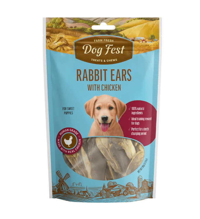 Dog Fest Rabbit Ears with chicken 90g