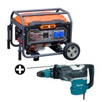 COMBO: Martillo rotativo SDS-MAX 1510W Makita + Generador a Gasolina Werken FG2500 2500W
