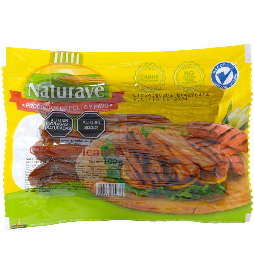 Churro Picante Pollo NATURAVE Paquete 100g