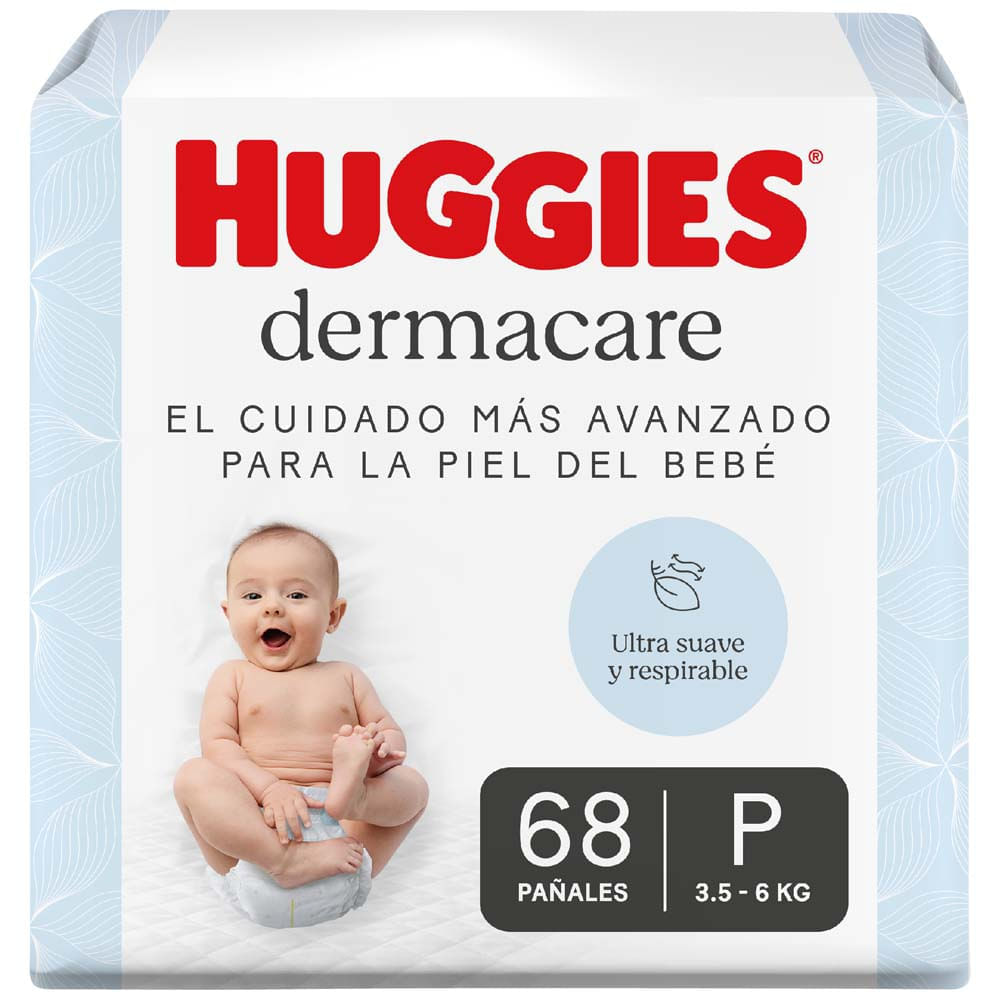 Pañal HUGGIES Dermacare Talla P Paquete 68un