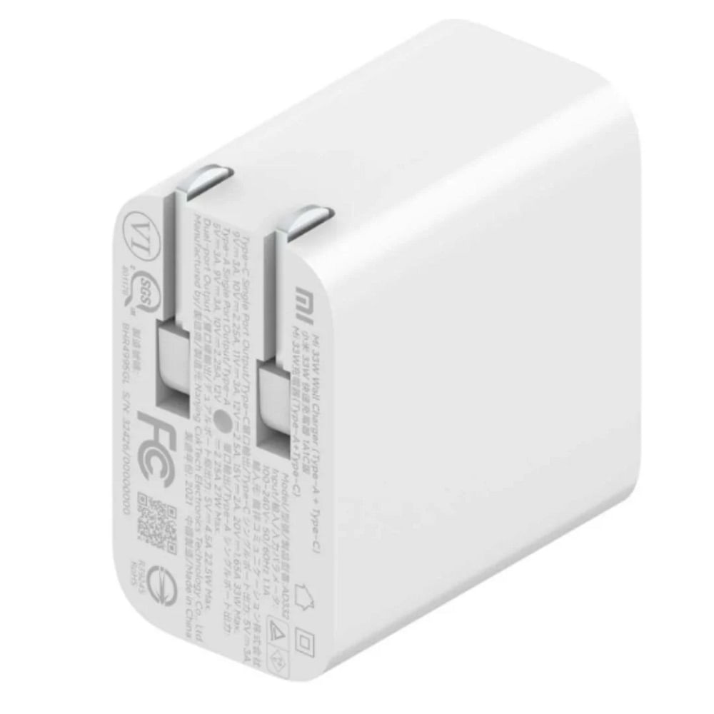 Cargador 33w Dual USB y C, Xiaomi original, power adapter