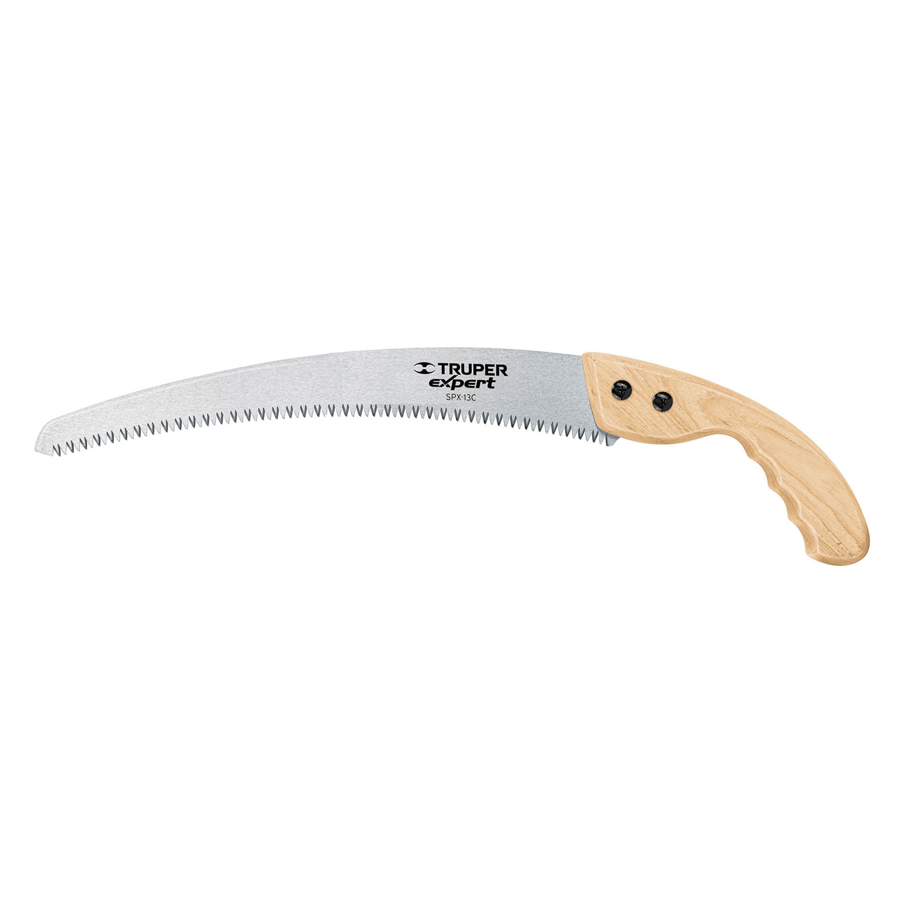 Serrucho de poda hoja curva 13"" mango madera Truper