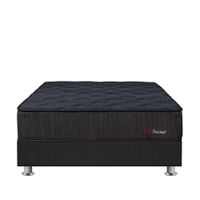 Cama Americana Forli Pocket Negro 1.5Plz