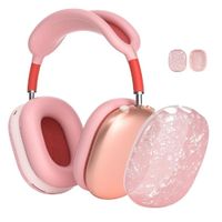 CASE FUNDA BRILLANTE DE SILICONA PARA AIRPODS MAX - ""ROSA ESCARCHADO""
