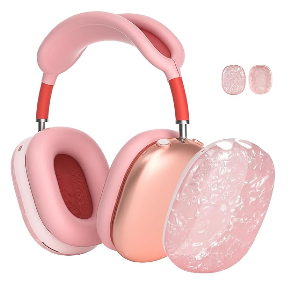 CASE FUNDA BRILLANTE DE SILICONA PARA AIRPODS MAX - ""ROSA ESCARCHADO""