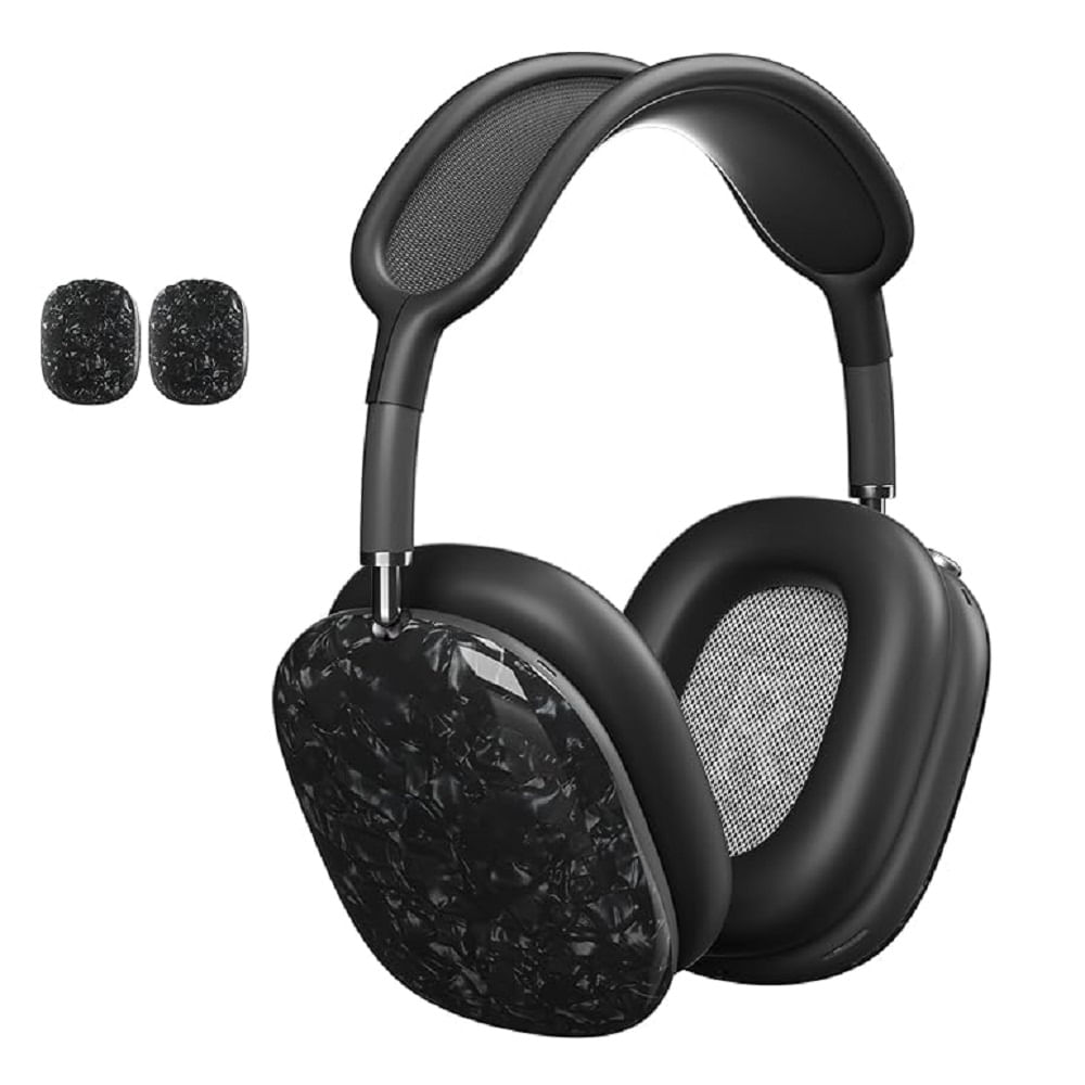 CASE FUNDA BRILLANTE DE SILICONA PARA AIRPODS MAX - ""NEGRO ESCARCHADO""