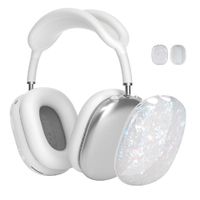 CASE FUNDA BRILLANTE DE SILICONA PARA AIRPODS MAX - ""BLANCO ESCARCHADO""