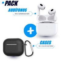 AUDIFONOS INALAMBRICOS DE 3ERA GENERACIÓN + CASE DE SILICONA NEGRO