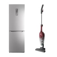 Combo: Refrigerador Botoom Freezer 317 L Silver (ERQR32E2HUS) + Aspiradora vertical con cable Power Speed (STK13) Electrolux