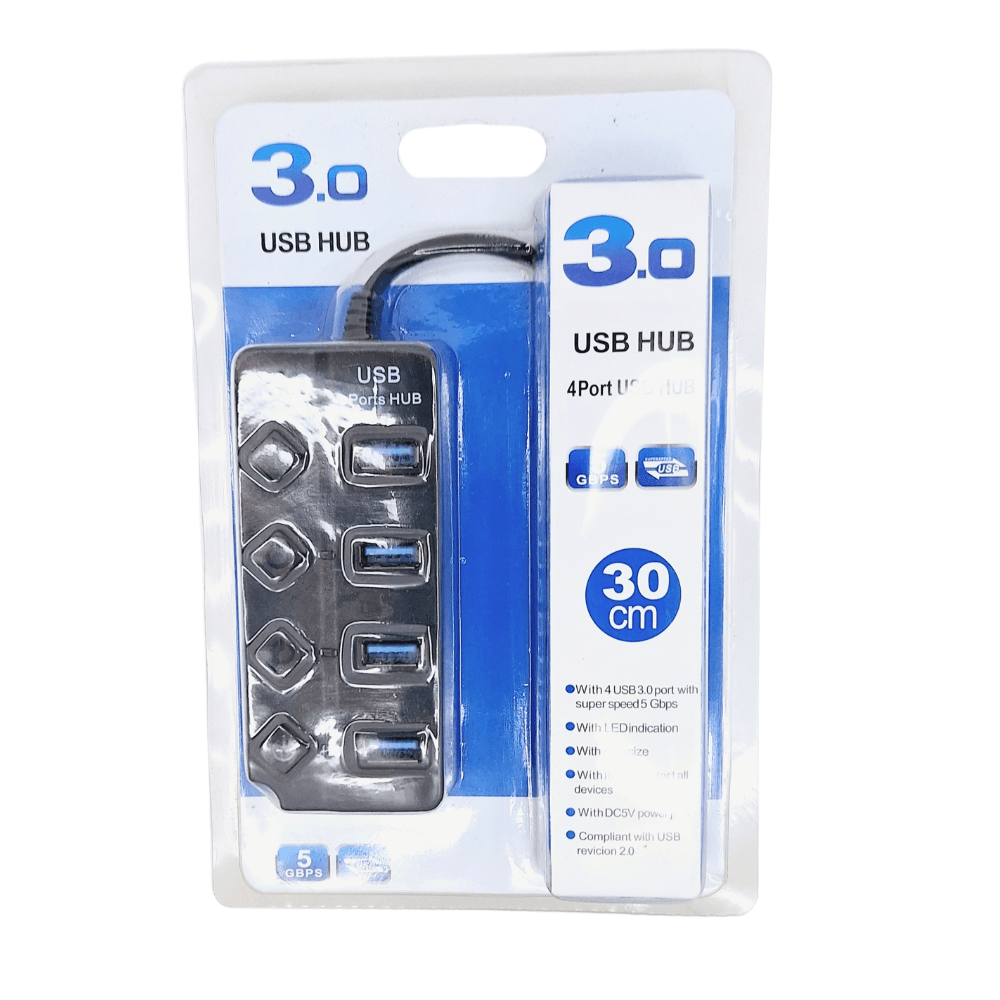 ""Multi puerto HUB 4 puertos USB 3.0 luz led para Windows - Mac ""